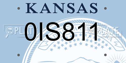 0IS811 Kansas License Plate