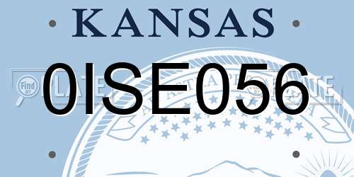 0ISE056 Kansas License Plate