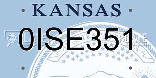 0ISE351 Kansas License Plate