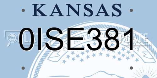 0ISE381 Kansas License Plate