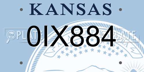 0IX884 Kansas License Plate