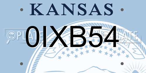 0IXB54 Kansas License Plate