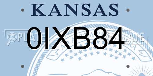 0IXB84 Kansas License Plate