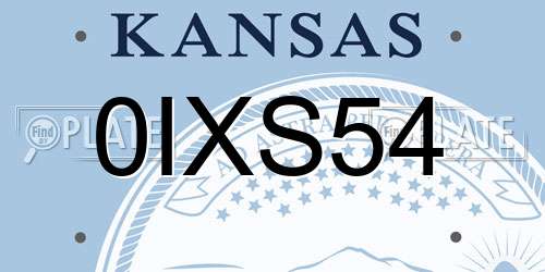 0IXS54 Kansas License Plate