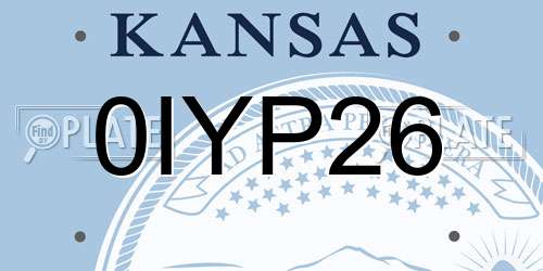 0IYP26 Kansas License Plate