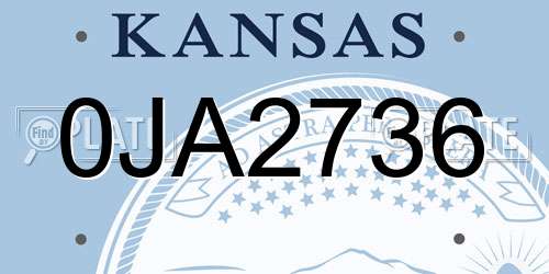 0JA2736 Kansas License Plate