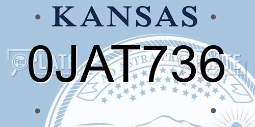 0JAT736 Kansas License Plate