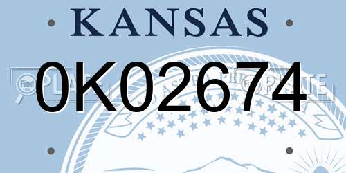 0K02674 Kansas License Plate
