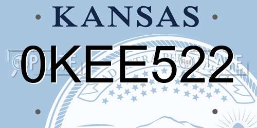 0KEE522 Kansas License Plate