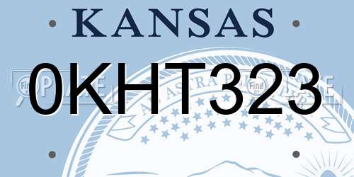 0KHT323 Kansas License Plate