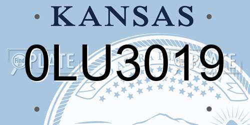 0LU3019 Kansas License Plate