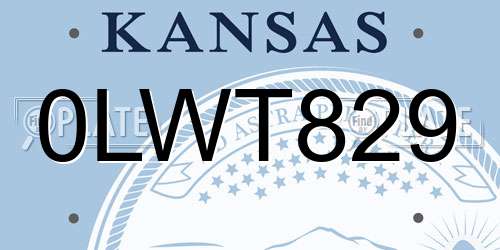 0LWT829 Kansas License Plate