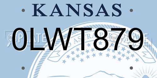 0LWT879 Kansas License Plate