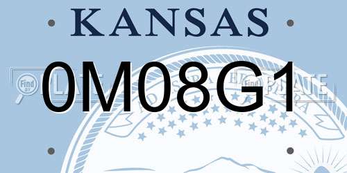 0M08G1 Kansas License Plate