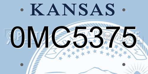 0MC5375 Kansas License Plate