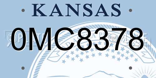 0MC8378 Kansas License Plate