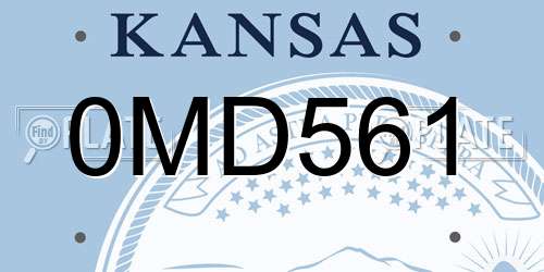 0MD561 Kansas License Plate