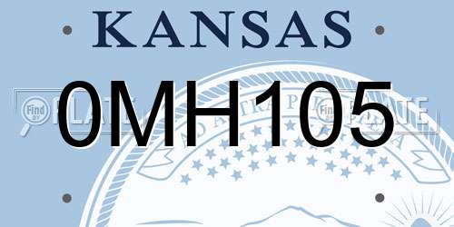 0MH105 Kansas License Plate