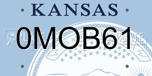 0MOB61 Kansas License Plate