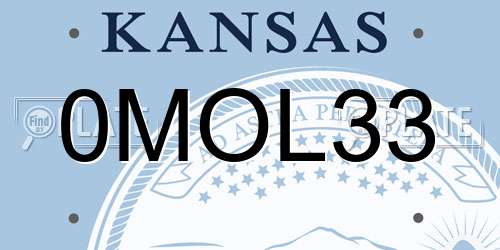 0MOL33 Kansas License Plate
