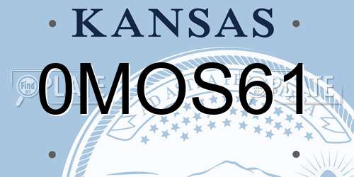 0MOS61 Kansas License Plate