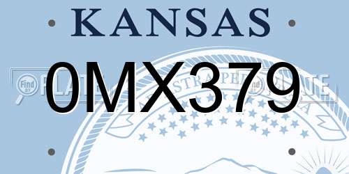 0MX379 Kansas License Plate