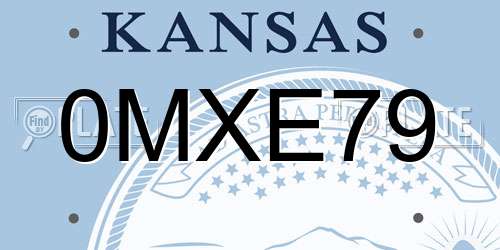 0MXE79 Kansas License Plate
