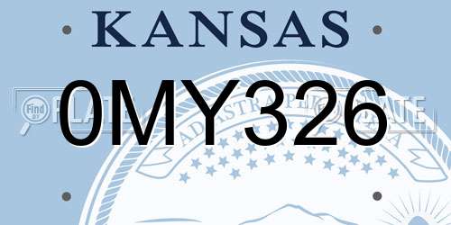 0MY326 Kansas License Plate