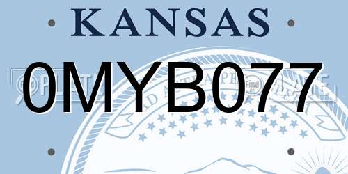 0MYB077 Kansas License Plate