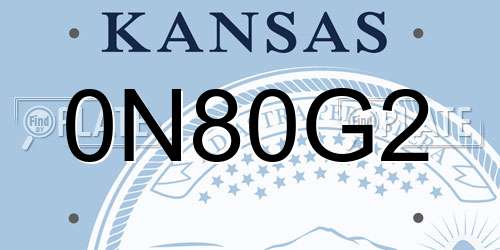 0N80G2 Kansas License Plate