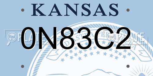 0N83C2 Kansas License Plate