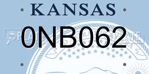0NB062 Kansas License Plate