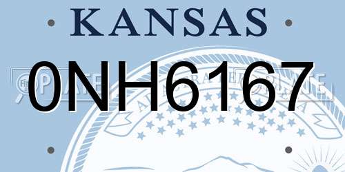 0NH6167 Kansas License Plate