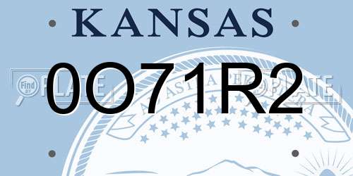 0O71R2 Kansas License Plate