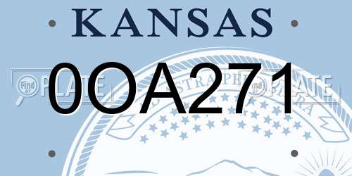 0OA271 Kansas License Plate