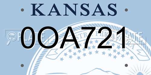 0OA721 Kansas License Plate