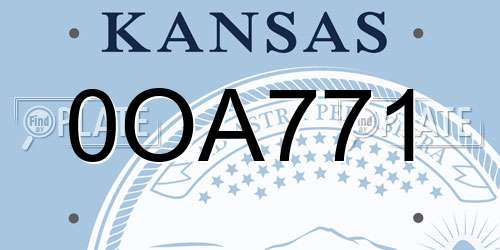 0OA771 Kansas License Plate