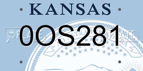 0OS281 Kansas License Plate