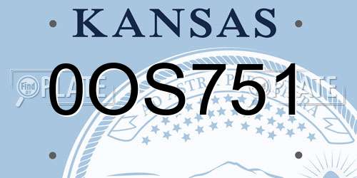 0OS751 Kansas License Plate