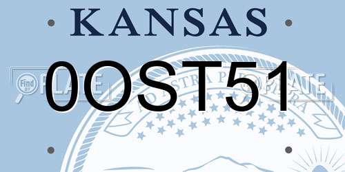 0OST51 Kansas License Plate