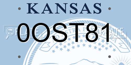 0OST81 Kansas License Plate