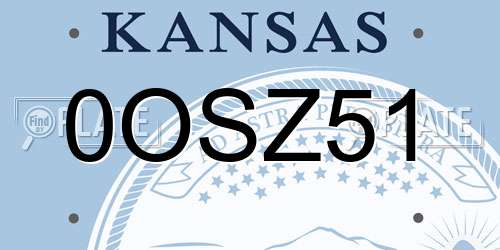 0OSZ51 Kansas License Plate