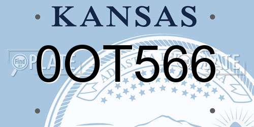 0OT566 Kansas License Plate