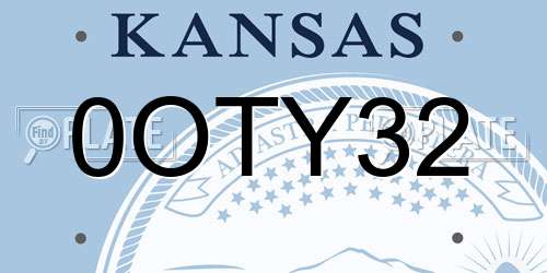 0OTY32 Kansas License Plate