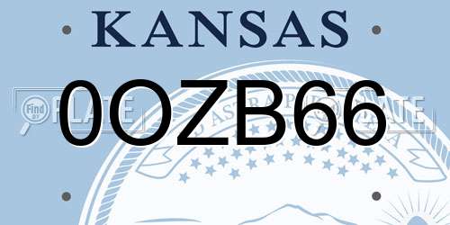 0OZB66 Kansas License Plate