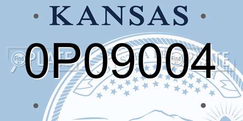 0P09004 Kansas License Plate