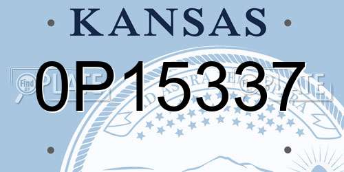 0P15337 Kansas License Plate