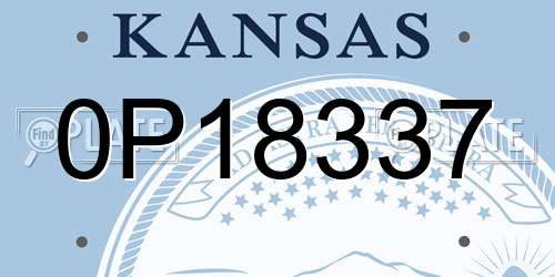 0P18337 Kansas License Plate