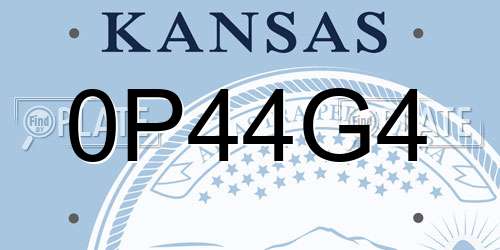 0P44G4 Kansas License Plate