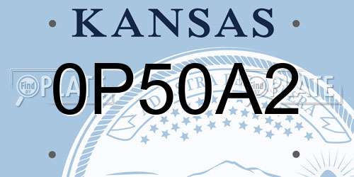 0P50A2 Kansas License Plate